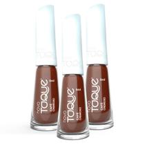 Kit 3 Esmalte Novo Toque Cremoso Cor Café 8ml