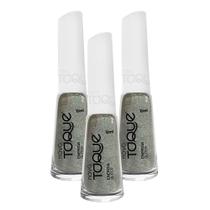 Kit 3 Esmalte Novo Toque Glitter Cor Energia 8ml