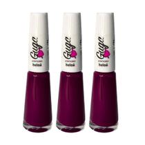 Kit 3 Esmalte para Unhas Cremoso Cor Heloá Vinho 8ml Guga Kit 3 Esmalte para Unhas Cremoso Cor Heloá Vinho 8ml Guga