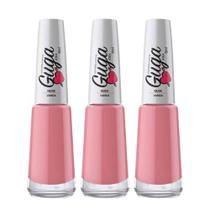 Kit 3 Esmalte para Unhas Nude Cor Vanda Rosa Claro 8ml Guga