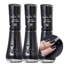 Kit 3 Esmalte Preto Cisne Negro Cremoso Efeito Gel 5Free Vult 8ml