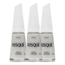 Kit 3 Esmalte Risqué Branco Cremoso Branco Puríssimo 8ml
