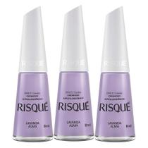 Kit 3 Esmalte Risqué Colorido Cremoso Lavanda Alma 8ml Kit 3 Esmalte Risqué Colorido Cremoso Lavanda Alma 8ml