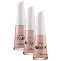 Kit 3 Esmalte Risqué Cor Gota dos Anjos Metálico com 8ml Kit 3 Esmalte Risqué Cor Gota dos Anjos Metálico com 8ml