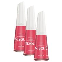 Kit 3 Esmalte Risqué Cor Malícia Hipoalergênico com 8ml