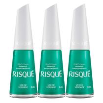 Kit 3 Esmalte Risqué Cor Ver de Verdade com 8ml