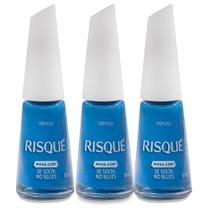 Kit 3 Esmalte Risqué Cremoso Nova Cor Se Solta no Blues 8ml Kit 3 Esmalte Risqué Cremoso Nova Cor Se Solta no Blues 8ml