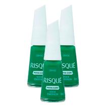 Kit 3 Esmalte Risqué Cremoso Nova Cor Verde Esmeralda 8ml Kit 3 Esmalte Risqué Cremoso Nova Cor Verde Esmeralda 8ml