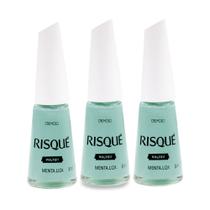 Kit 3 Esmalte Risqué Menta Liza Cremoso 8ml Kit 3 Esmalte Risqué Menta Liza Cremoso 8ml