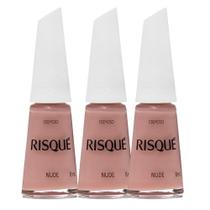 Kit 3 Esmalte Risqué Nude Cremoso Nude 8ml Kit 3 Esmalte Risqué Nude Cremoso Nude 8ml