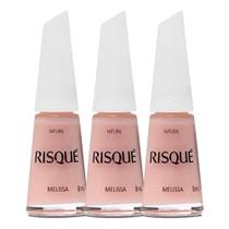 Kit 3 Esmalte Risqué Nude Natural Melissa 8ml