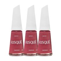 Kit 3 Esmalte Risqué Rosas Cremosos Energia 8ml Kit 3 Esmalte Risqué Rosas Cremosos Energia 8ml