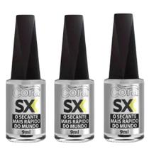 Kit 3 Esmalte Secante Sx Ultra Rapido 9Ml Com Disiloxane - Cora