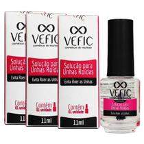 Kit 3 Esmalte Solução Para Unhas Roídas 11ml Vefic