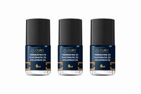Kit 3 Esmaltes 8ml Incolor Tratamento Micose Unha Fluconazol, Ciclopirox, Terbinafina