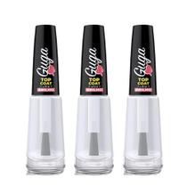 Kit 3 Esmaltes Base Brilho Top Coat Transparente Guga 801 8ml