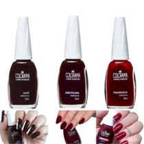Kit 3 Esmaltes Colorama Marrom, Vermelho e Vinho Manicure Kit 3 Esmaltes Colorama Marrom, Vermelho e Vinho Manicure