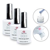 Kit 3 Esmaltes Gel Translúcido Renda Top Lirio Soak-Off 12M Kit 3 Esmaltes Gel Translúcido Renda Top Lirio Soak-Off 12M
