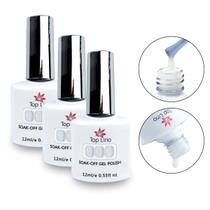 Kit 3 Esmaltes Gel Translúcido Renda Top Lirio SoakOff 12m Manicure Nail Art Nail Designer Unha de Gel Acrygel Profissional Studio Salão de Beleza Kit 3 Esmaltes Gel Translúcido Renda Top Lirio SoakOff 12m Manicure Nail Art Nail Designer Unha de Gel Acrygel Profissional Studio Salão de Beleza