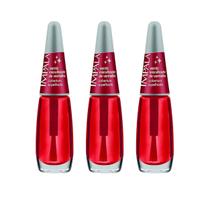 Kit 3 Esmaltes Impala Base Verniz Vermelho Intensificador