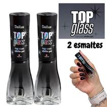 Kit 3 Esmaltes Top Glass Dailus Top Coat Efeito Gel Esmalte Atacado