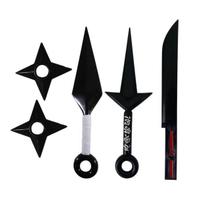 Kit 3 Espadas Kunai Brinquedo Ninja Shuriken Borracha Tamanho Real Cosplay Personagens Geek Presente