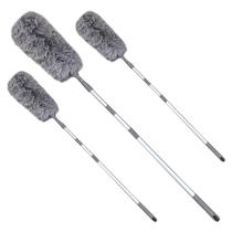 Kit 3 Espanadores Eletrostático Tira Pó Com Cabo Extensor 1,50 Mts