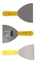 Kit 3 Espatula Aço Cabo Plastico Massa Pintura Gesso Rejunte Kit 3 Espatula Aço Cabo Plastico Massa Pintura Gesso Rejunte
