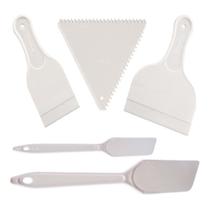 Kit 3 Espátula Confeiteiro + 2 Espátula Para Bolo Cabo Longo