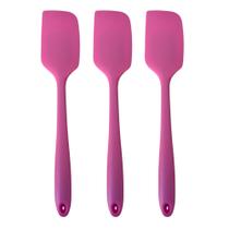 Kit 3 Espátula Pão Duro 27,5cm em Silicone Não risca o Antiaderente Raspador para Panela Doces Rosa