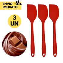 Kit 3 Espátula Pão Duro Silicone Casa Cozinha Buffet Restaurante Sobremesas Bolos Chocolate Receita