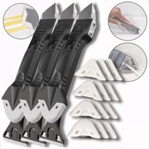 Kit 3 Espátula Removedora de Silicone Rejunte 3 em 1 Acabamento Limpeza Aplicador Ferramenta