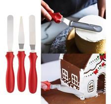 Kit 3 Espátulas Alisador Em Inox Chantilly Bolos Chocolate