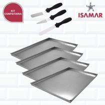 Kit 3 Espatulas Alisadoras Inox + Forma De Rocambole