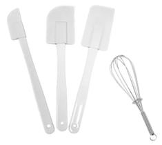 Kit 3 Espátulas Culinária + 1 Batedor de Ovos Fuê Kit 3 Espátulas Culinária + 1 Batedor de Ovos Fuê