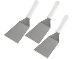 Kit 3 Espátulas Curva Inox 3 polegadas Churrasco Cozinha Profissional Chapeiro chapa Pizza Grelha hamburguer Utensílio Durável Kit 3 Espátulas Curva Inox 3 polegadas Churrasco Cozinha Profissional Chapeiro chapa Pizza Grelha hamburguer Utensílio Durável