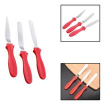 Kit 3 Espátulas De Inox Para Confeitar Decorar Bolo Torta