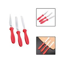 Kit 3 Espátulas De Inox Para Confeitar Decorar Bolo Torta