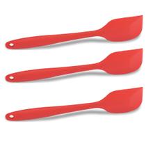 Kit 3 Espátulas De Silicone Para Cozinha Reforçada Vermelha Kit 3 Espátulas De Silicone Para Cozinha Reforçada Vermelha