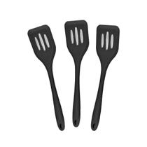 Kit 3 Espátulas De Silicone Vada Cozinha Grande 28Cm Preta