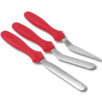 Kit 3 Espátulas Em Aço Inox e Plástico Para Confeitar Bolos Tortas Sobremesas Uny Home