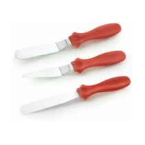 Kit 3 Espatulas Inox Confeitar Ganachar Bolo Tortas Doces - 6860 Mimo Kit 3 Espatulas Inox Confeitar Ganachar Bolo Tortas Doces - 6860 Mimo