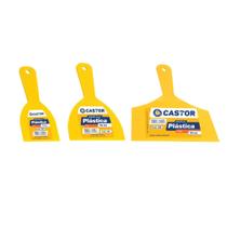 Kit 3 Espátulas Plásticas 7cm 12cm 20cm - Castor Kit 3 Espátulas Plásticas 7cm 12cm 20cm - Castor