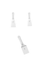 Kit 3 Espátulas Reta E Curva Inox Profissional Chapeiro Cozinha