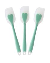 Kit 3 Espátulas Silicone Cozinha Coração 28cm Reforçada