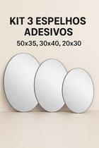 Kit 3 Espelhos Adesivos Decorativos Transforme Sua Parede com Estilo e Elegância!