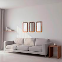 Kit 3 Espelhos Decorativos 45x25cm Retangular Poli