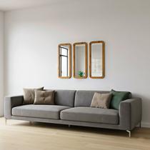 Kit 3 Espelhos Decorativos 65x25cm Retangular Poli