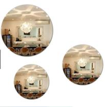 Kit 3 Espelhos Decorativos Redondos 20/25/30 cm para Decoração, Casa, Banheiro, Sala, Maquiagem Kit 3 Espelhos Decorativos Redondos 20/25/30 cm para Decoração, Casa, Banheiro, Sala, Maquiagem