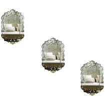 Kit 3 Espelhos Decorativos Venezianos Pegui 32X20 3883 Kit 3 Espelhos Decorativos Venezianos Pegui 32X20 3883